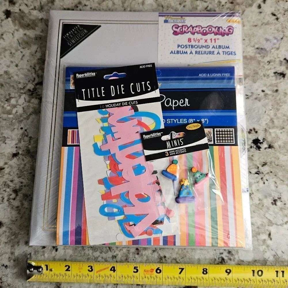 Scrapbooking Kit with Postbound Album - Picture 3 of 12